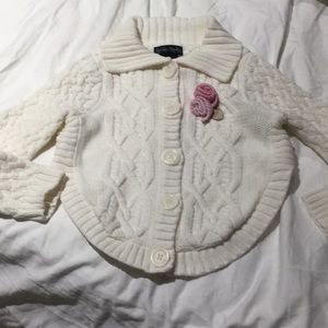 Cynthia Rowley 2t asymmetrical flower sweater euc